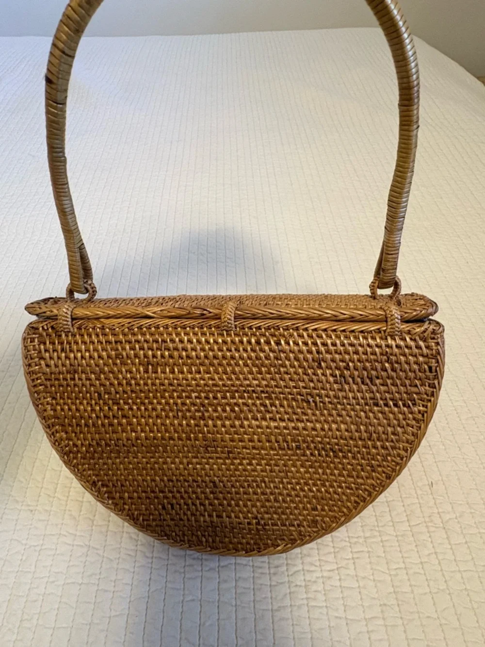 Anthropologie Woven Half-Moon Shoulder Bag - Tan - Picture 2 of 4